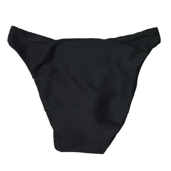 2/$15 NWT J. Crew Ribbed High-Rise Cheeky Bikini Bottom Black High-Cut Size S - Picture 6 of 11